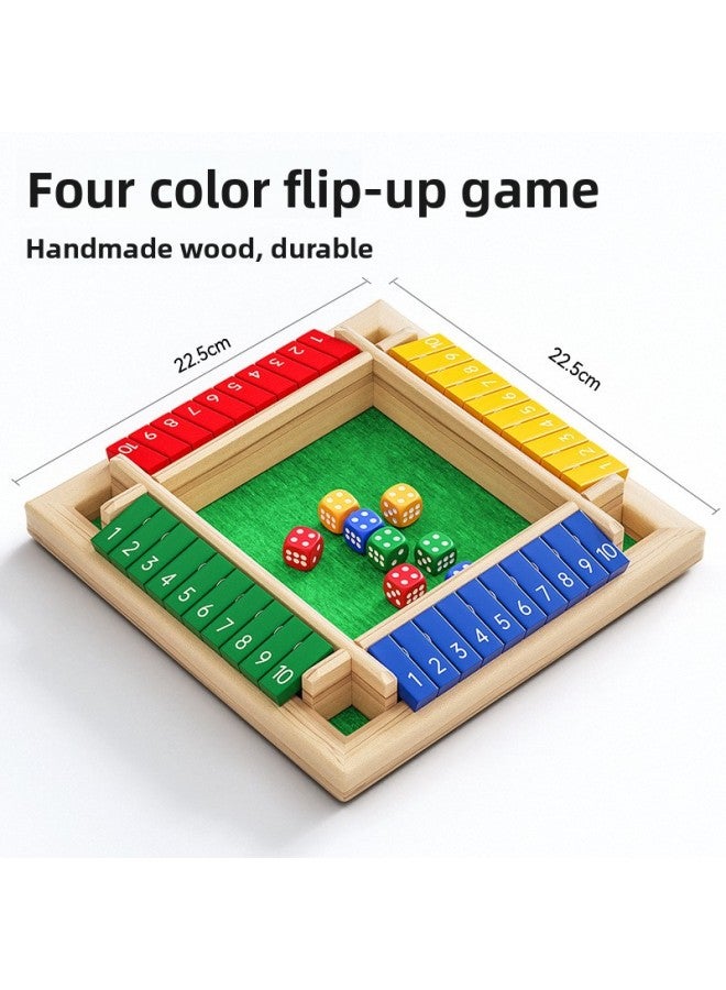 Wooden four-sided digital flip game children's addition and subtraction logical thinking training parent-child interactive board game toys